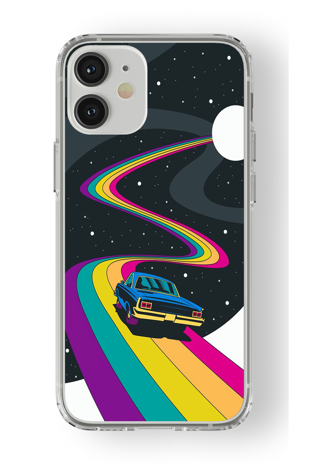 حافظة شفافة مطبوعة بتصميم Space Rider متوافقة مع هاتف iPhone 12 Mini