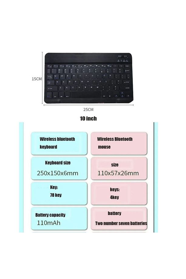 Honor Pad X9 Uyumlu Kablosuz Bluetooth Klavye Mouse Set Siyah - 3