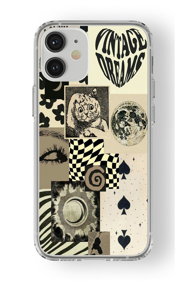 حافظة شفافة مطبوعة بتصميم Vintage Dreams متوافقة مع هاتف iPhone 12 Mini