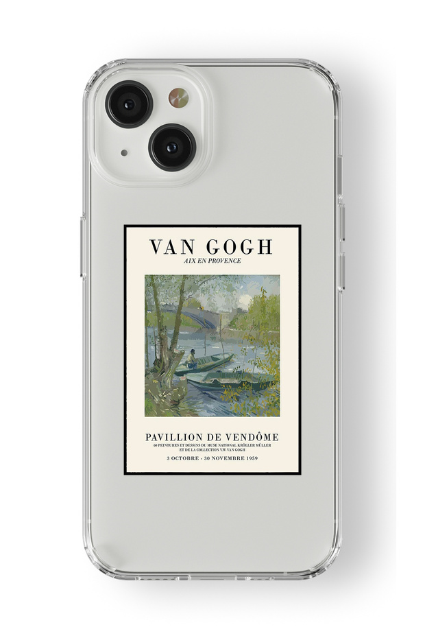حافظة شفافة مطبوعة بتصميم ملصق فان جوخ متوافقة مع هاتف iPhone 13 - 1