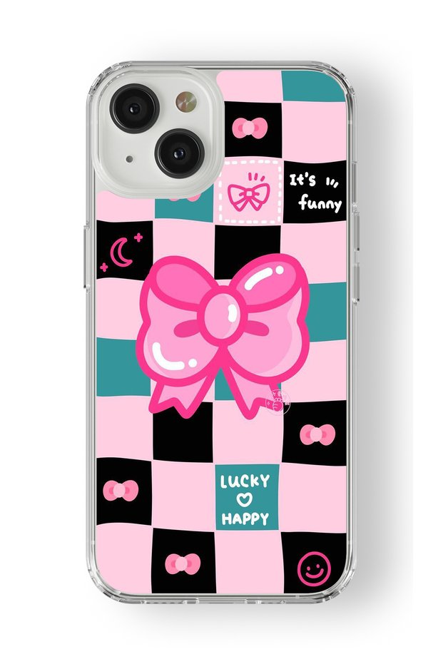 Lucky Happy Design Printed Transparent Case Compatible with iPhone 14