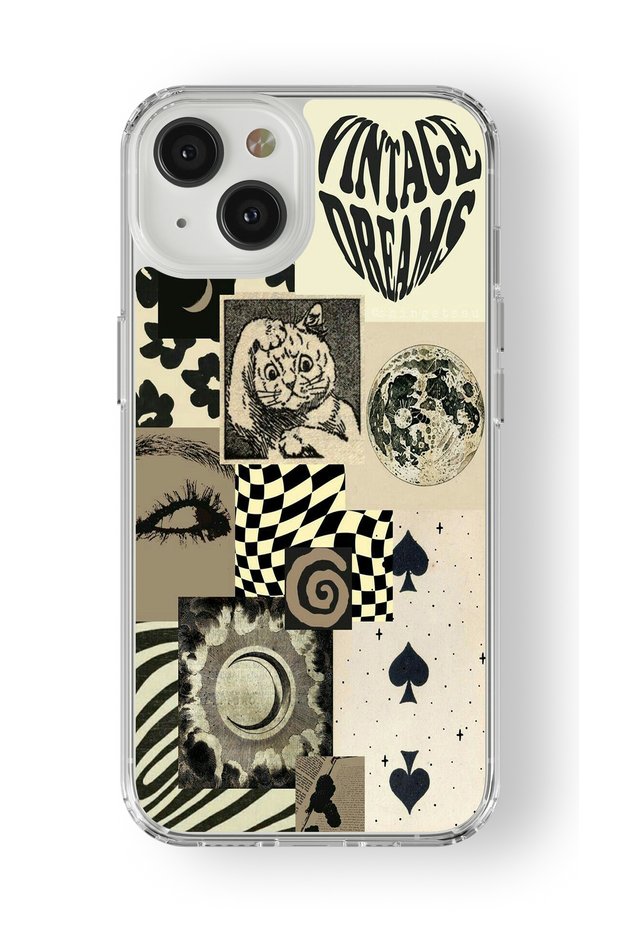 حافظة شفافة مطبوعة بتصميم Vintage Dreams متوافقة مع هاتف iPhone 14