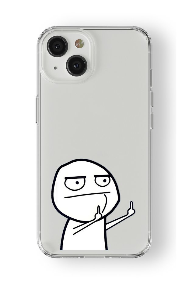 حافظة شفافة مطبوعة بتصميم رجل من الورق المقوى متوافقة مع هاتف iPhone 14