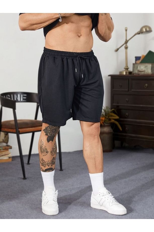 Siyah Erkek Regular Fit Cepli Şort - 1