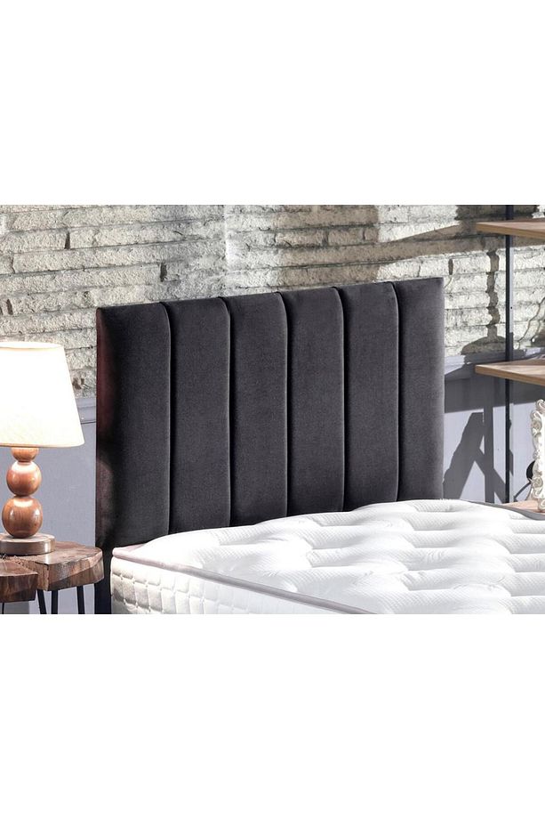 Niron Piano Lite Başlık - Tek Kişilik Yatak Başlığı, Silinebilir Siyah Soho Kumaş Baza Başlığı - 3
