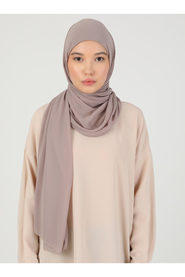 Premium Hijab Chiffon Fabric Shawl - St 100 Dark Mink