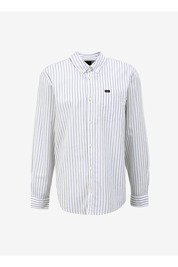 Regular Fit Oil Green Men's Shirt L880201934A61 Long Sleeve Shirt