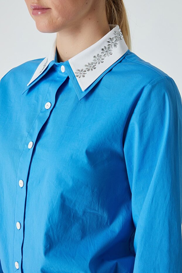 Çift yakalı taşlı gömlek - 2