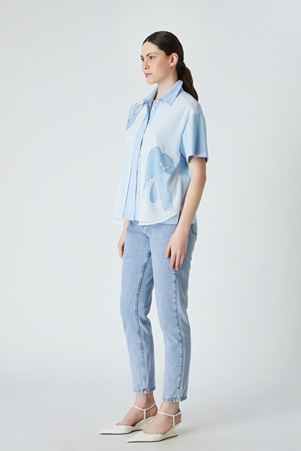 Baskılı aller detaylı gömlek - 2