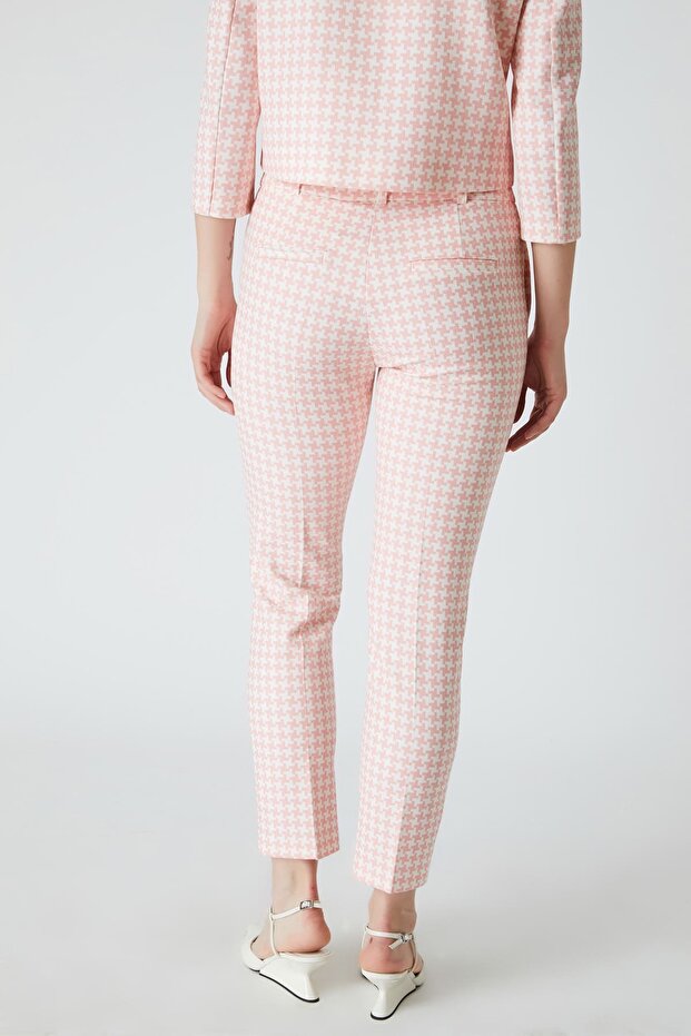 Houndstooth patterned fit pants - 4