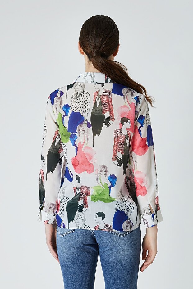 Soyut desenli gömlek - 4