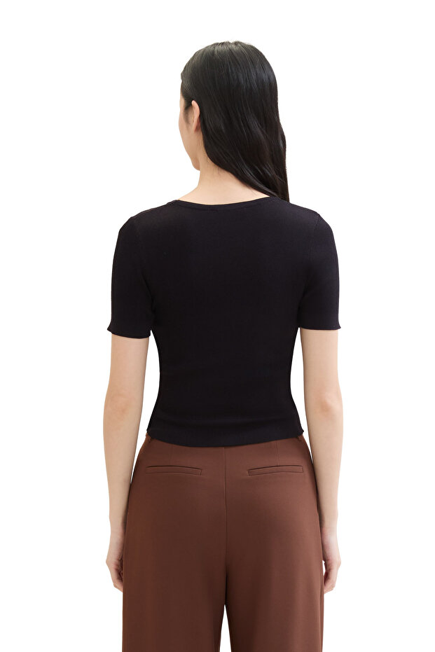 knit tee with rouching - 3