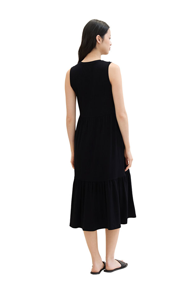 τζέρσεϊ rib midi φόρεμα - 3