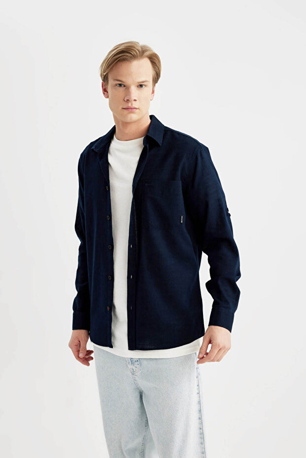 Erkek Gömlek Lacivert B5587AX/NV239 - 1