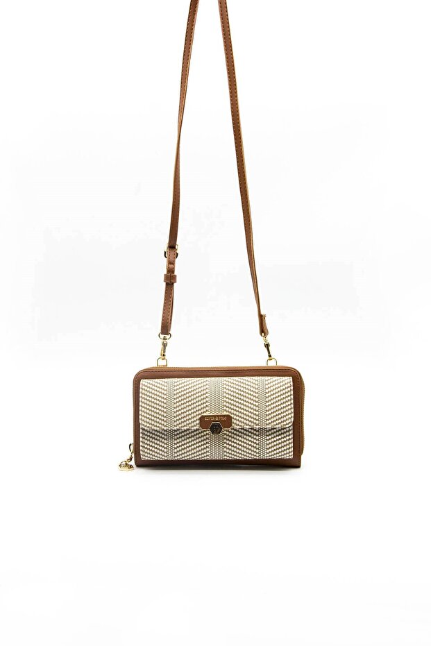 Beige - Tan Sp921 Women's Wallet Phone Bag with Strap