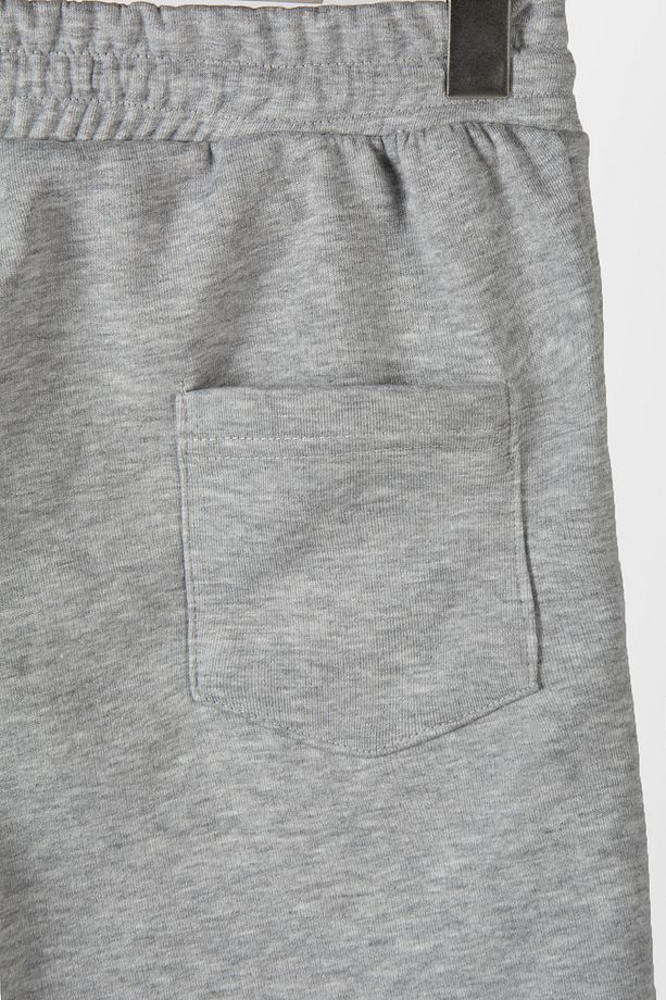 Erkek Kırçıllı Gri Basic Regular Fit Şort Bermuda - 5