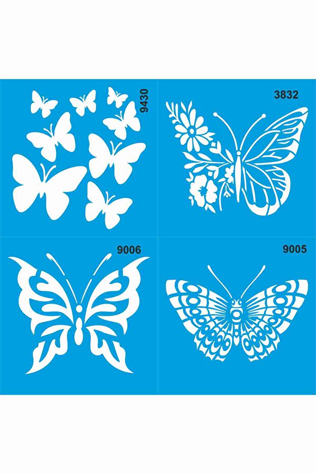 Butterflies Set of 4 1 20X20Cm