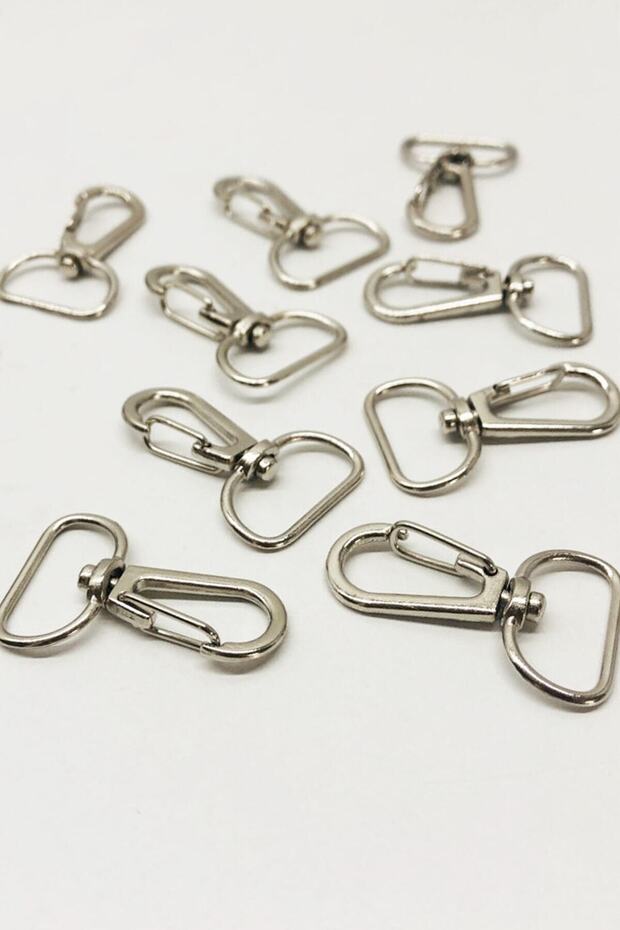 10 Pcs Wire Hooks 2cm Silver Color Macrame Keychain