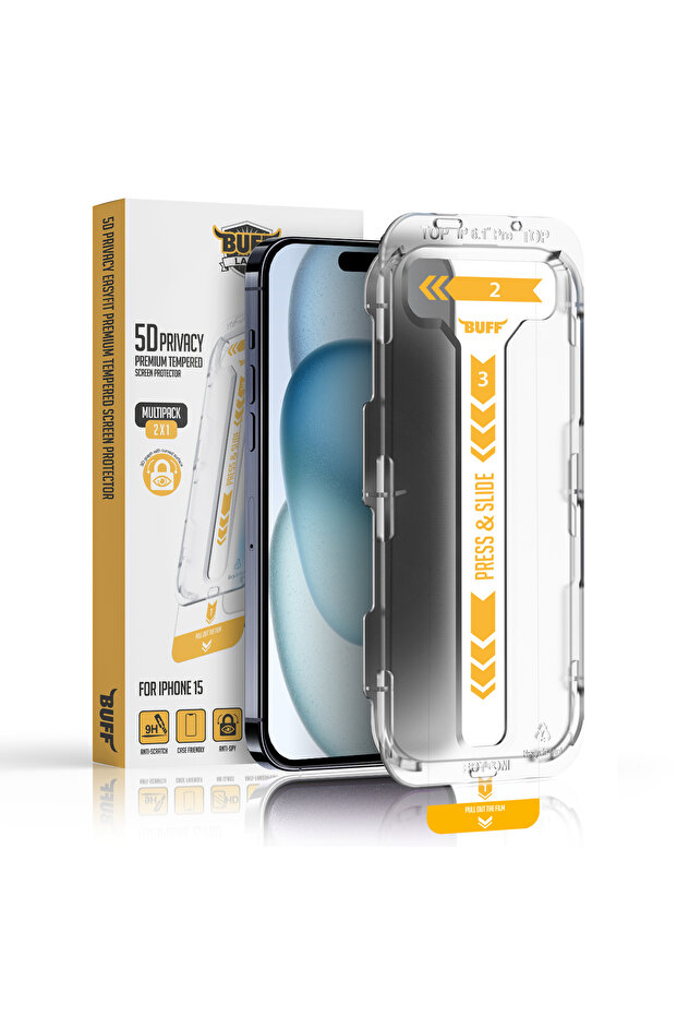 Buff iPhone 15 5D Privacy EasyFit Screen Protector - 6