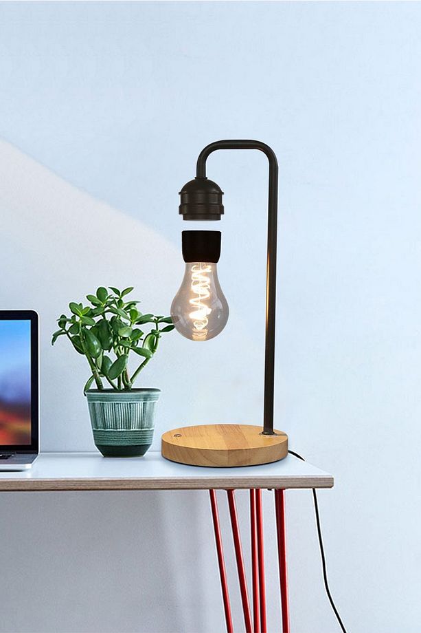 Manyetik Led Ampul Havada Süzülen Kablosuz Şarj Destekli Magsafe Wireless Gece Lambası Ev Dekarasyon - 6