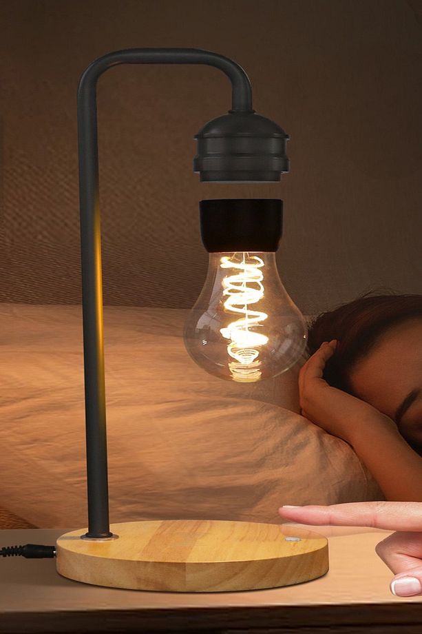 Manyetik Led Ampul Havada Süzülen Kablosuz Şarj Destekli Magsafe Wireless Gece Lambası Ev Dekarasyon - 5