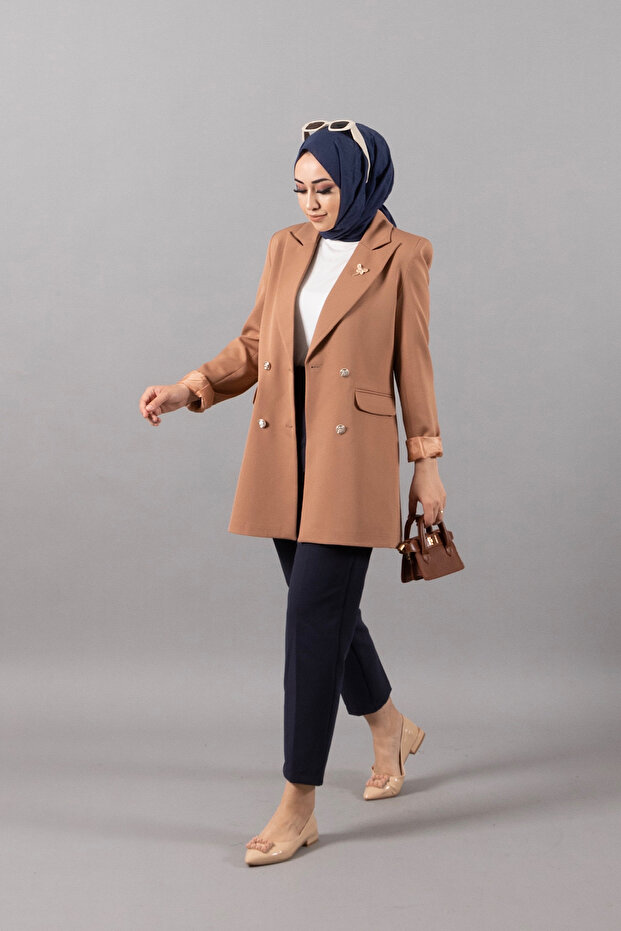 Arel Blazer Ceket Vizon - 2