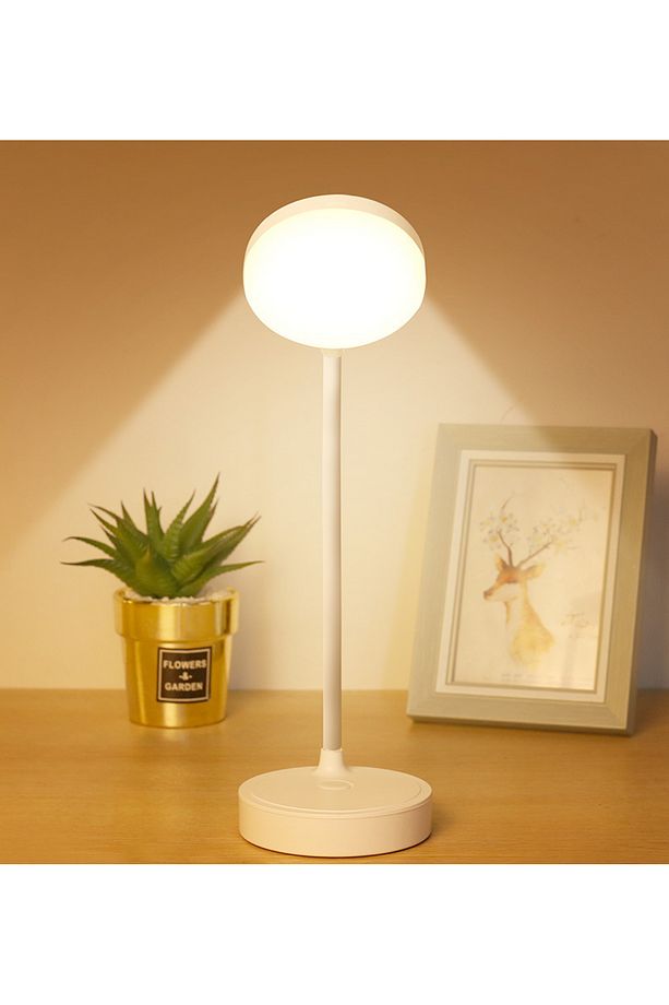 Şarjlı Dokunmatik 3 Kademe 20 Led Çalışma Okuma Işığı Flexible Masa Lambası Beyaz - 4