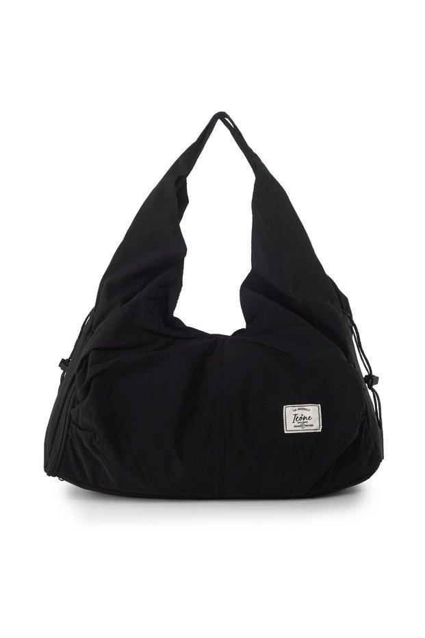 Icone Zipper Closure, Yoga, Fitness Gym Saddlebag Sports Shoulder Bag Black