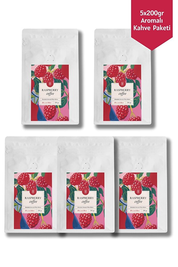 5x200gr Raspberry Aromalı Kahve Paketi - 1