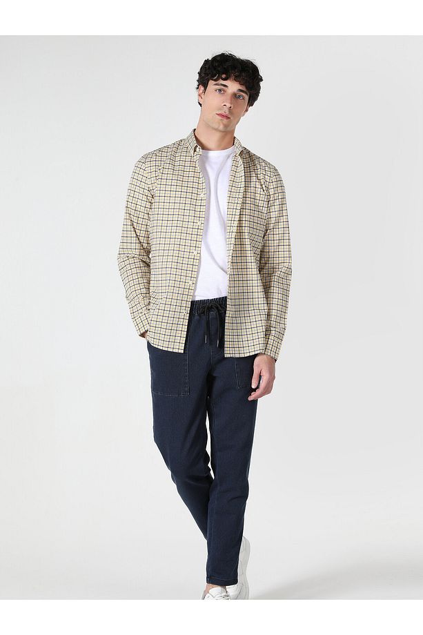 Slim Fit Sarı Erkek Uzun Kol Gömlek Cl1062820 - 3