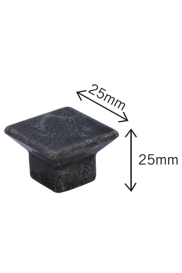 Porselen Kulp Dolap Çekmece Mobilya Mutfak Çocuk Kulbu Kare Düğme Gri-stk0178 - 3