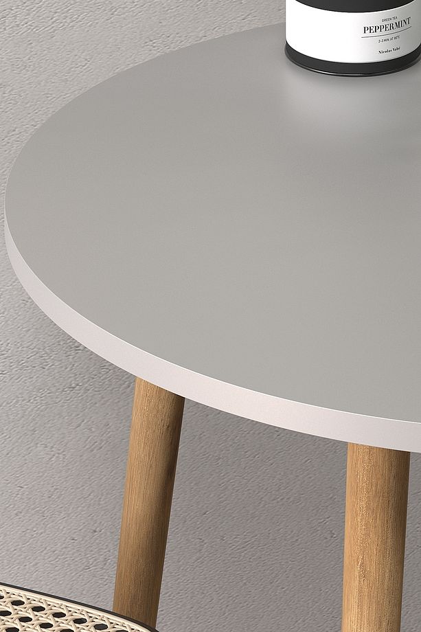 Yuvarlak 70×70 Ağaç Ayaklı Masa Mutfak Masası Çalışma Masası Bilgisayar Masası - 4