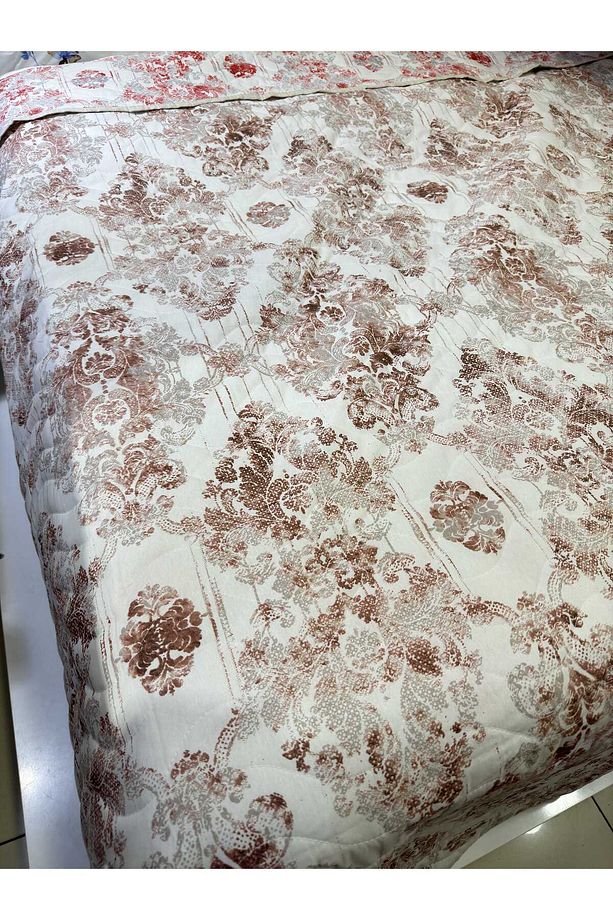 Pamuklu Tek Kişilik Çift Taraflı Damask Desenli Kapitone Çok Amaçlı Örtü 160x230 Cm. - 7