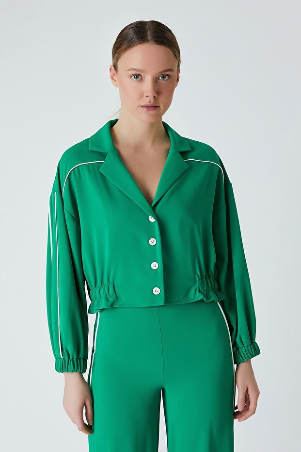 Kontrast biyeli gömlek - 1