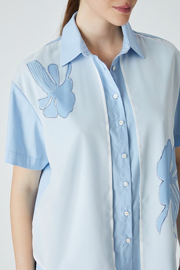 Baskılı aller detaylı gömlek - 4