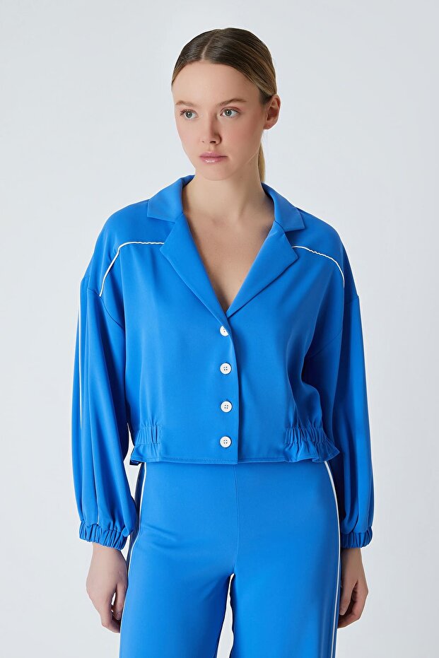 Kontrast biyeli gömlek - 1