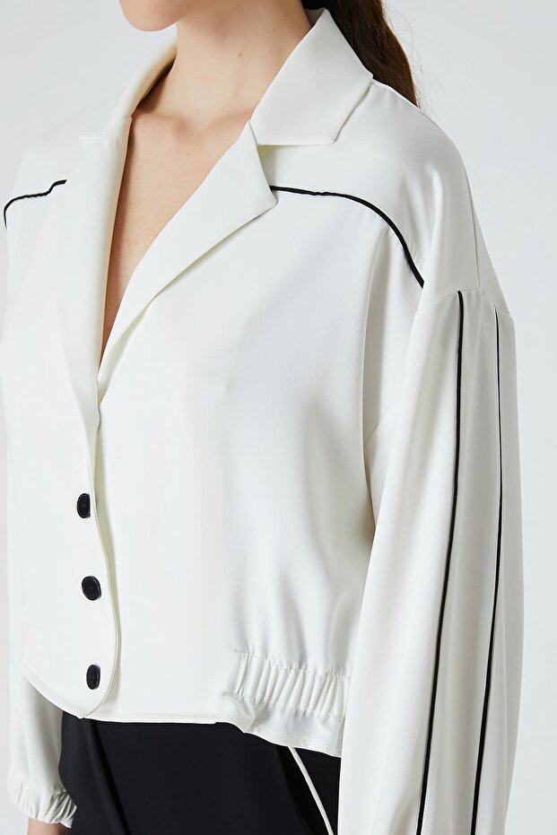 Kontrast biyeli gömlek - 2