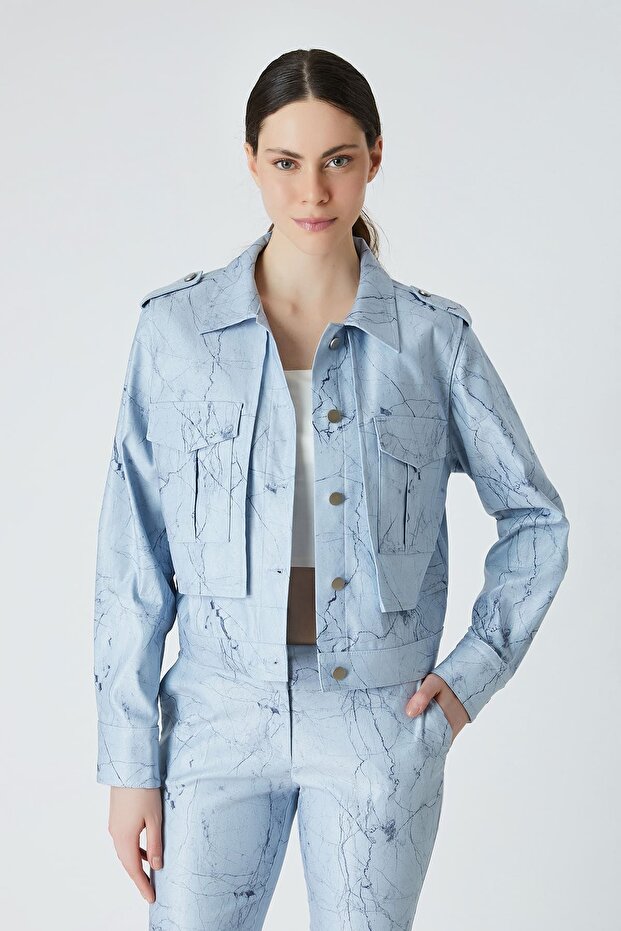 Soyut desenli gömlek - 1