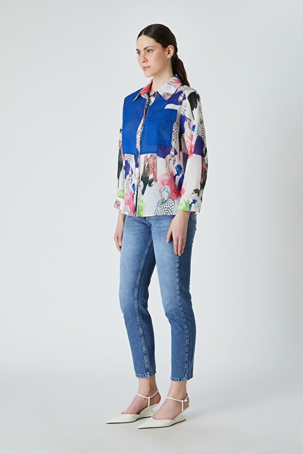 Soyut desenli gömlek - 3