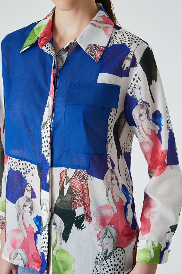 Soyut desenli gömlek - 2