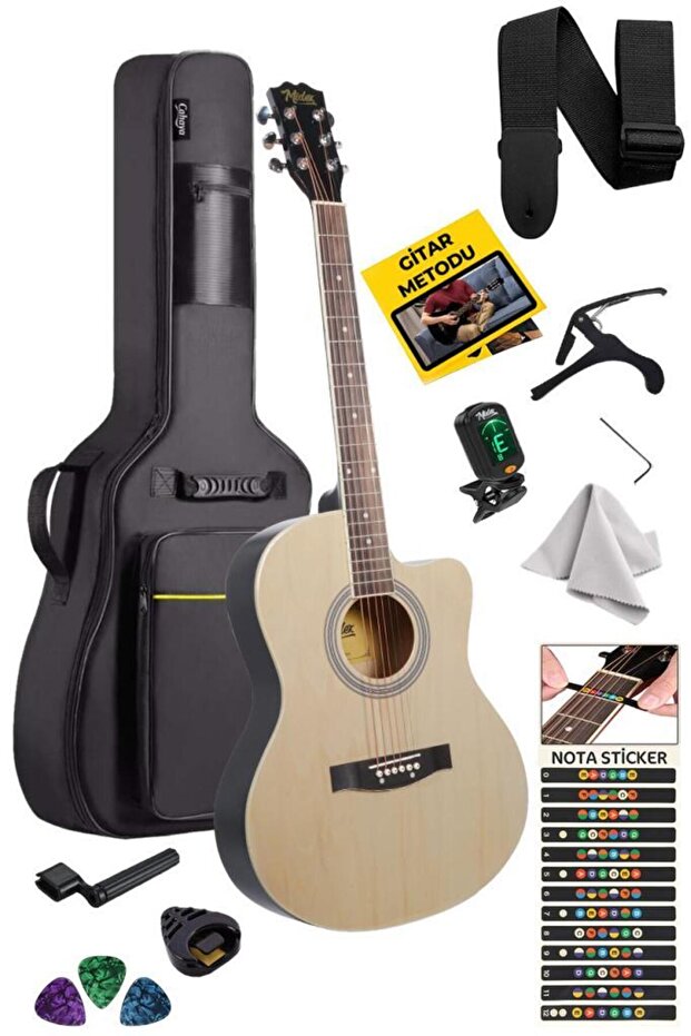 Xc-200nt Kesik Kasa Profesyonel Akustik Gitar 4/4 Yetişkin Üst Segment (gigbag Çanta Tuner Cap - 3