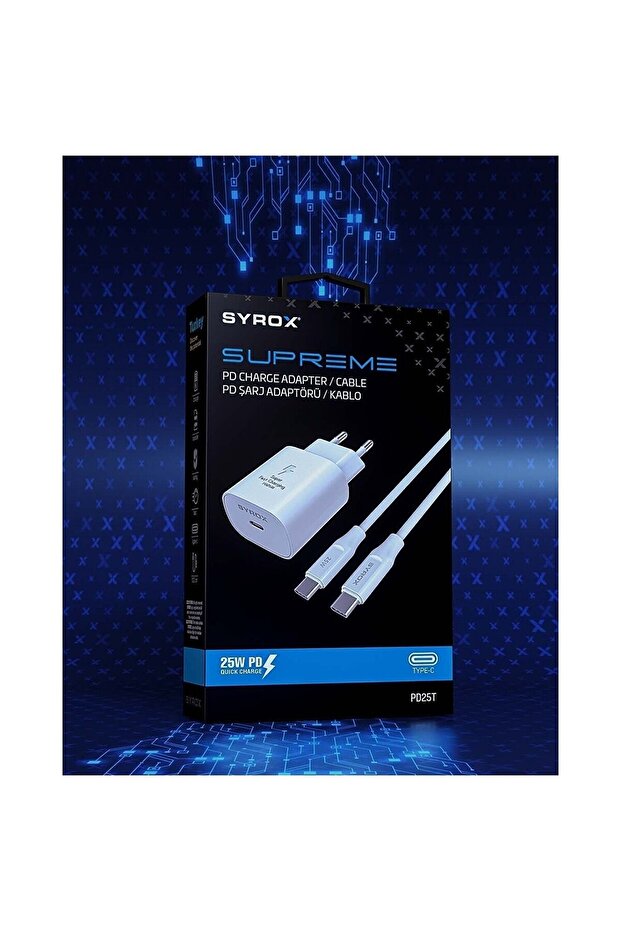 Samsung Galaxy Note 8 uyumlu Şarj Aleti PD25W Hızlı Şarj Adaptörü Type-C çıkışlı + Type-C Kablo-25T - 4