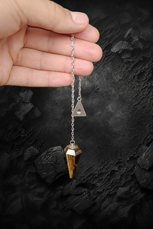 Tiger Eye Pendulum, Natural, Genuine Stone, Large Model, Gemstone Pendulum