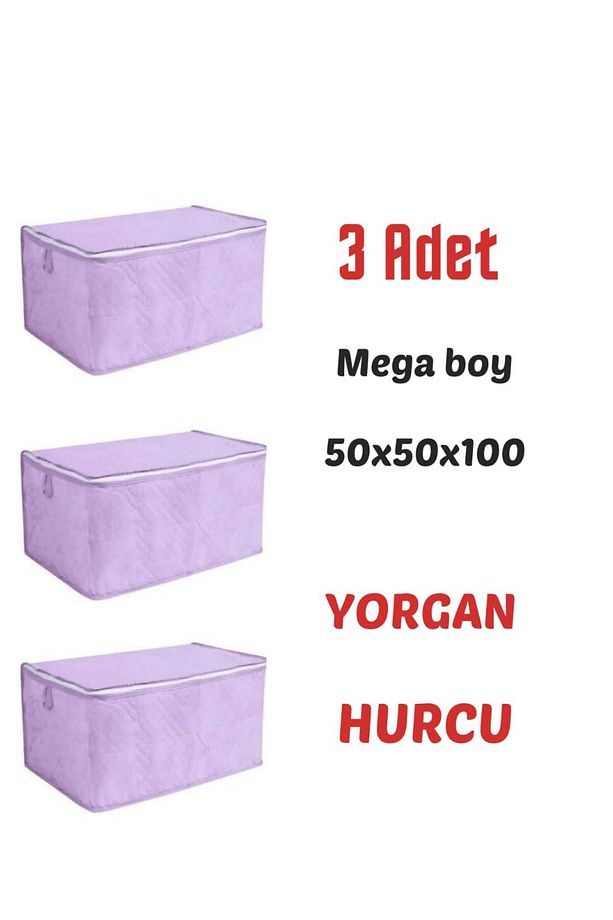 3 Lü Hurç Set Çok Amaçlı Saklama Kutusu Kumaş Hurç Organizer Kazak Elbise Kiyafet Hurcu Yıanabilinir - 1