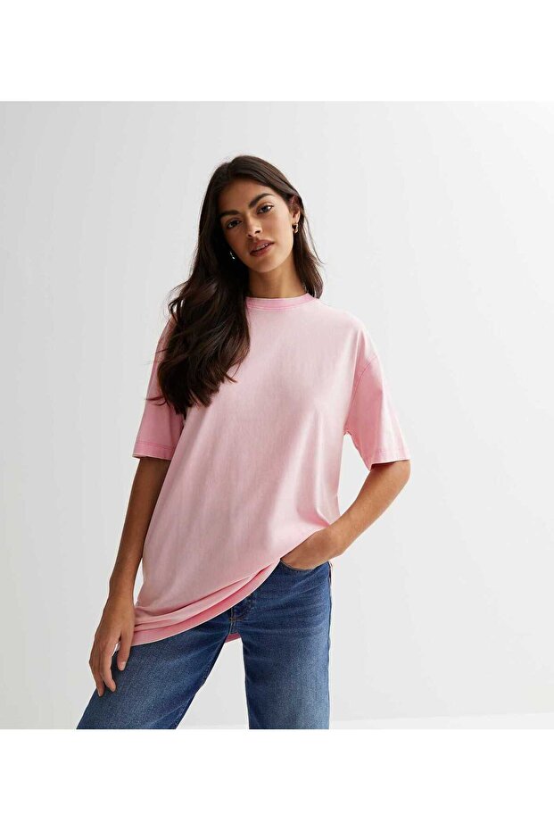 Γυναικείο μπλουζάκι Basic Unprinted Plain Oversize - 4