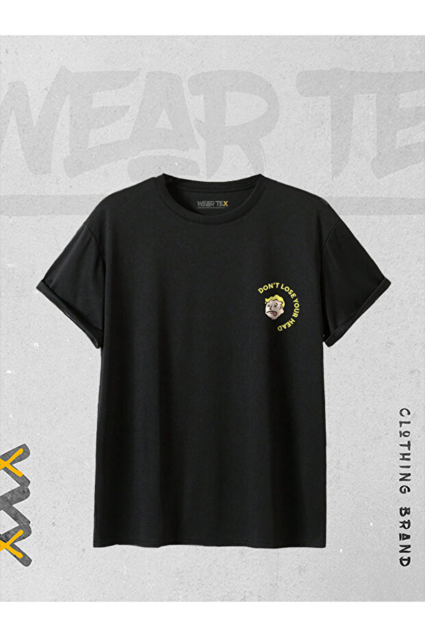 Unisex Fallout Don't Lose Your Head Design Printed Oversize T-shirt