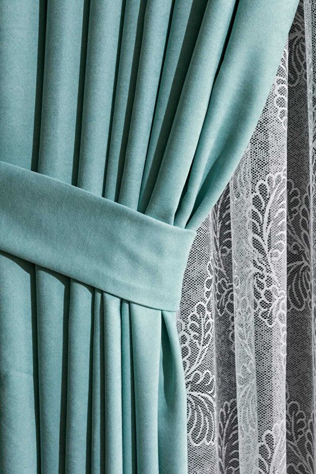 READY TO USE MINT SEYREK PLEATED 1X2 FON CURTAIN SINGLE WING 9244
