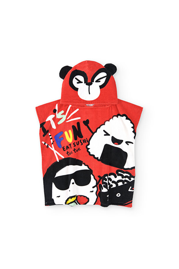 TucTuc -11369722 Children's Poncho Towel Red