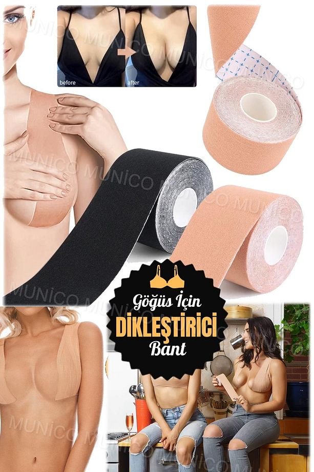 Kendinden Yapışkanlı Bant Açık Straplez Ten Rengi Elbise için 5 Çift Nipel Kapakları ile Giysiler - 7