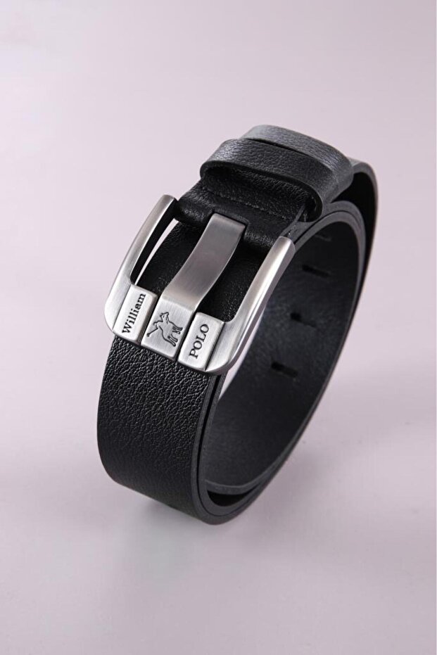 Italian Genuine Leather Black 120 Cm Men's Belt
